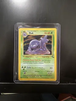 1999 Pokemon Card Muk 13/62 Fossil Holographic Holo Rare MP HP - Image 1