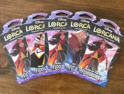 (5) New Packs Disney Lorcana Rise of the Floodborn Trading Card Game - Image 1