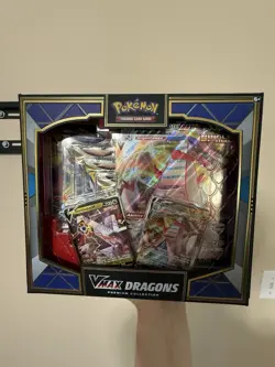 2022 Pokemon TCG VMAX Dragons Factory Sealed Premium Collection Box - Image 2