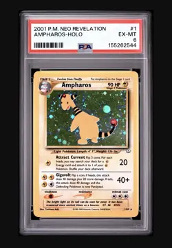 2001 Pokemon Neo Revelation #1 Ampharos Holo PSA 6 NM/M NEW CERT - Image 1
