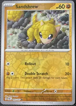 Sandshrew 097/167 Sv06: Twilight Masquerade Reverse Holo - Pokemon Card - Image 1