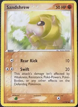 Sandshrew 74/109 Team Rocket Returns Regular *DAMAGED* Pokemon Card - Image 1