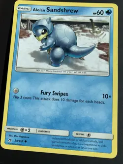 Regular Alolan Sandshrew 28/156 Pokemon TCG Card - Image 3