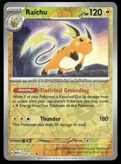 Raichu 026/165 Rare 151 Pokemon Reverse Holo NM/M - Image 1