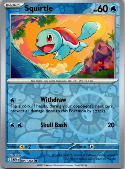 Squirtle Reverse Holo 007/165 Pokemon NM - Image 1