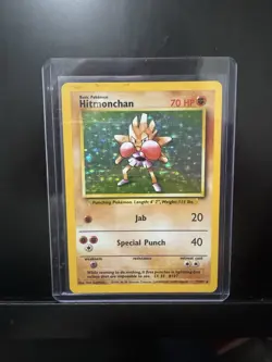 Pokemon TCG Hitmonchan Holo Rare Card Base Set 7/102 - Image 1