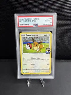 POKEMON EEVEE ON THE BALL 002/005 FUTSAL PROMO PSA 10 - Image 1