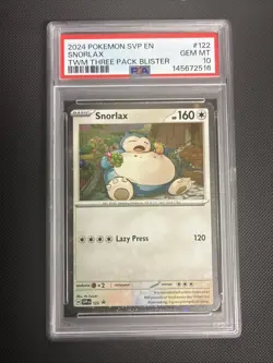 2024 Pokemon SVP EN Snorlax Black Star Promo #122 PSA 10 GEM MT - Image 1