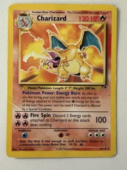 Charizard 3/110 Legendary Collection Rare Pokemon Card 2002 Damaged Creased - Image 1