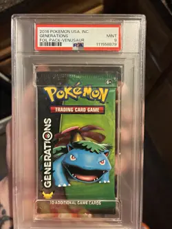 Pokemon Generations PSA 9 Sealed Booster Pack 20th Anniversary Venasaur Artwork - Image 1