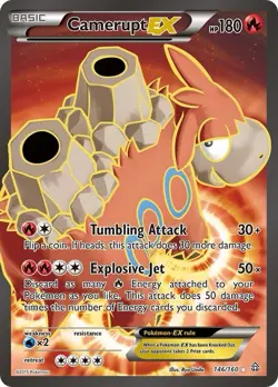 Camerupt EX - 146/160 ~ Full Art Ultra Rare ~ XY Primal Clash ~ Near Mint!!! - Image 1