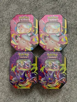 Pokemon Mega Moonlit Tins (2 Pairs) - Both Artworks - Brand New & Sealed 4 Tins - Image 1