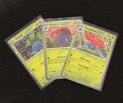 Pokemon TCG Oddish, Gloom, Vileplume Holo Card Lot 2023 Set - 3 Cards - Image 1