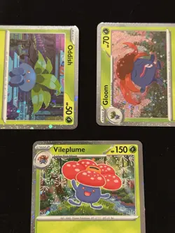 Pokemon TCG Oddish, Gloom, Vileplume Holo Card Lot 2023 Set - 3 Cards - Image 3