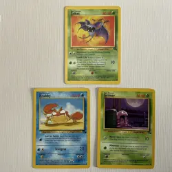 Pokemon Vintage Card Fossil Lot Zubat Krabby Grimer LP - Image 1