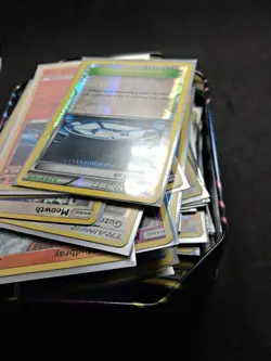Pokemon 90 Mystery Tin Storage Unit Find No-Dup Cards All Holo Or Reverse Holo - Image 4