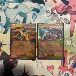 Both Mega Charizard X and Y Ex #029 and #030 Promo Pokemon Card - Image 1