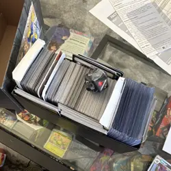 Magic: The Gathering Mixed Card Lot in Storage Box w/ Dice - Used - Image 1