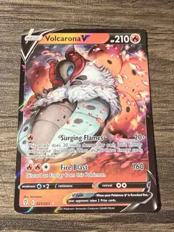 Volcarona V 021/203 NM -Ultra Rare Pokemon Card- Evolving Skies (7q) - Image 1
