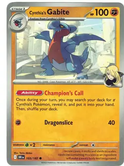 Prize Pack Series Cards #103/182 Cynthia's Gabite - Image 1
