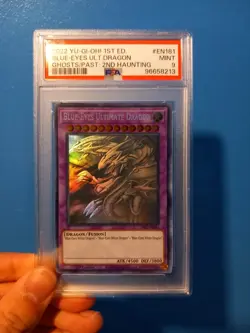 Yu-Gi-Oh Blue-Eyes Ultimate Dragon 1st Edition Ghost Rare Card GFP2-EN181 Psa9 - Image 1