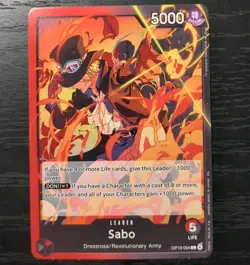 One Piece CCG Sabo Carrying On His Will Leader Card OP13-004 NM - Image 1