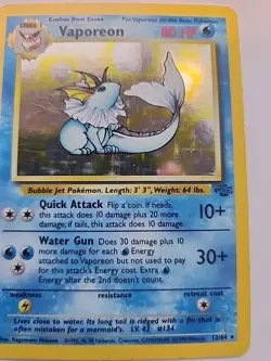 Vaporeon Holo Jungle Pokemon Card Base WOTC - Image 4