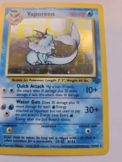 Vaporeon Holo Jungle Pokemon Card Base WOTC - Image 5