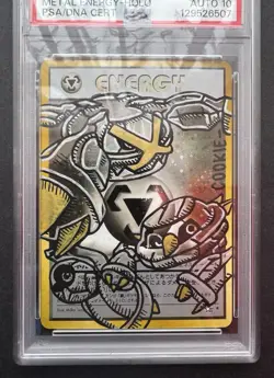 *PSA Auto 10* Cookie Cutter Signed/Sketched Metagross Beldum Metang Holo Card - Image 3