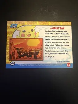 Topps Nintendo 1998 Pokemon Card Pikachu's Vacation #58 A Great Day Blue label - Image 2