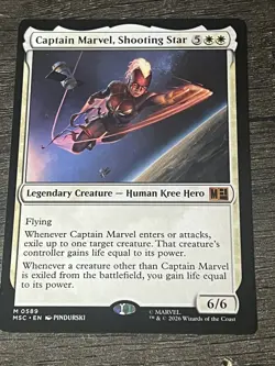 Captain Marvel, Shooting Star MTG Marvel Superheroes 0589 NM English Commander - Image 1