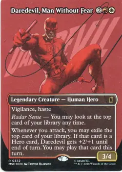MTG: Marvel SH: Foil Borderless Daredevil, Man Without Fear (0372): LP Condition - Image 1