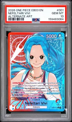 2026 ONE PIECE EB03 NEFELTARI VIVI ALTERNATE ART PSA 10 - Image 1