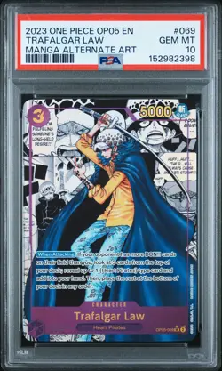 2023 ONE PIECE OP05-AWAKENING OF THE NEW ERA #069 TRAFALGAR LAW PSA 10 - Image 1