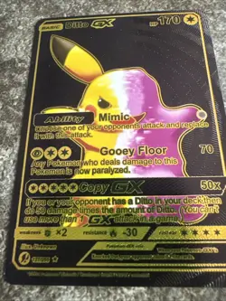 Ditto Gx Pokemon Black Foil Fan Art Hp170 NM - Image 1