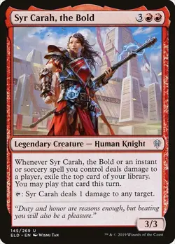 Syr Carah, the Bold 2x FOIL ELD MTG Throne of Eldraine Uncommon MINT red - Image 1