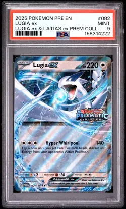 2025 Pokemon Prismatic Evolutions LUGIA ex #082 Premium Collection Stamped PSA 9 - Image 1
