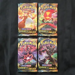 Pokemon Darkness Ablaze - 4x Booster Packs - Art Set - Factory Sealed - Image 1