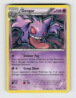 Gengar (XY BREAKthrough) 60/162 Rare Deck Exclusives Pokemon Moderately Played - Image 1