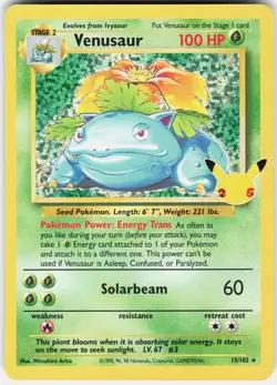 Pokemon Venusaur 15/102 Celebrations: Classic Collection Pokemon Holo NM - Image 1