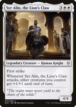 Syr Alin, the Lion's Claw 4x FOIL ELD MTG Throne of Eldraine Uncommon MINT white - Image 1