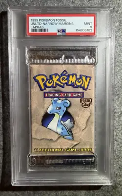 Pokemon PSA 9 1999 Vintage WOTC Fossil Lapras Sealed Booster Pack - Image 1
