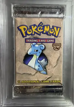 Pokemon PSA 9 1999 Vintage WOTC Fossil Lapras Sealed Booster Pack - Image 3
