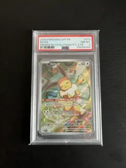2025 Pokemon Centre ETB Prismatic Evolutions Eevee #173 PSA 9 - Image 1