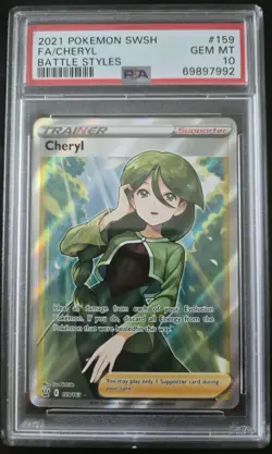 2021 Pokemon CHERYL Sword & Shield Battle Styles 159 HOLO Full Art PSA 10 GEM MT - Image 1
