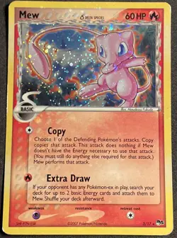 Pokemon Pop Series 5 MEW Card 3/17 ERROR card Inverted Back HP/DMG Nice Holo - Image 1