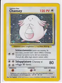 1999 Pokemon Chansey Italian Unlimited Base Set Holo 3/102 - Image 1