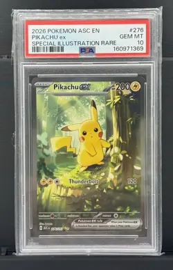 2026 POKEMON -ASCENDED HEROES #276 PIKACHU EX PSA 10 - Image 1