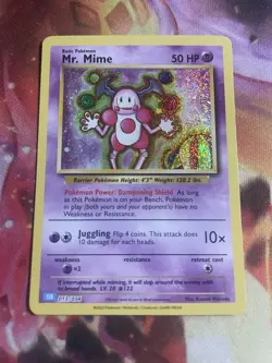 Pokemon TCG: Mr. Mime 013/034 Classic Collection Cosmos Holo Double Swirl NM - Image 1