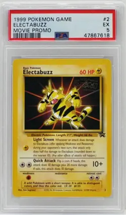 Pokemon Electabuzz # 2 Black Star Movie Promo PSA 5 Excellent - Image 3